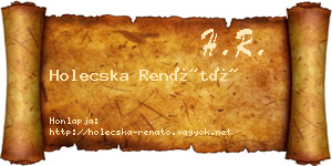 Holecska Renátó névjegykártya
